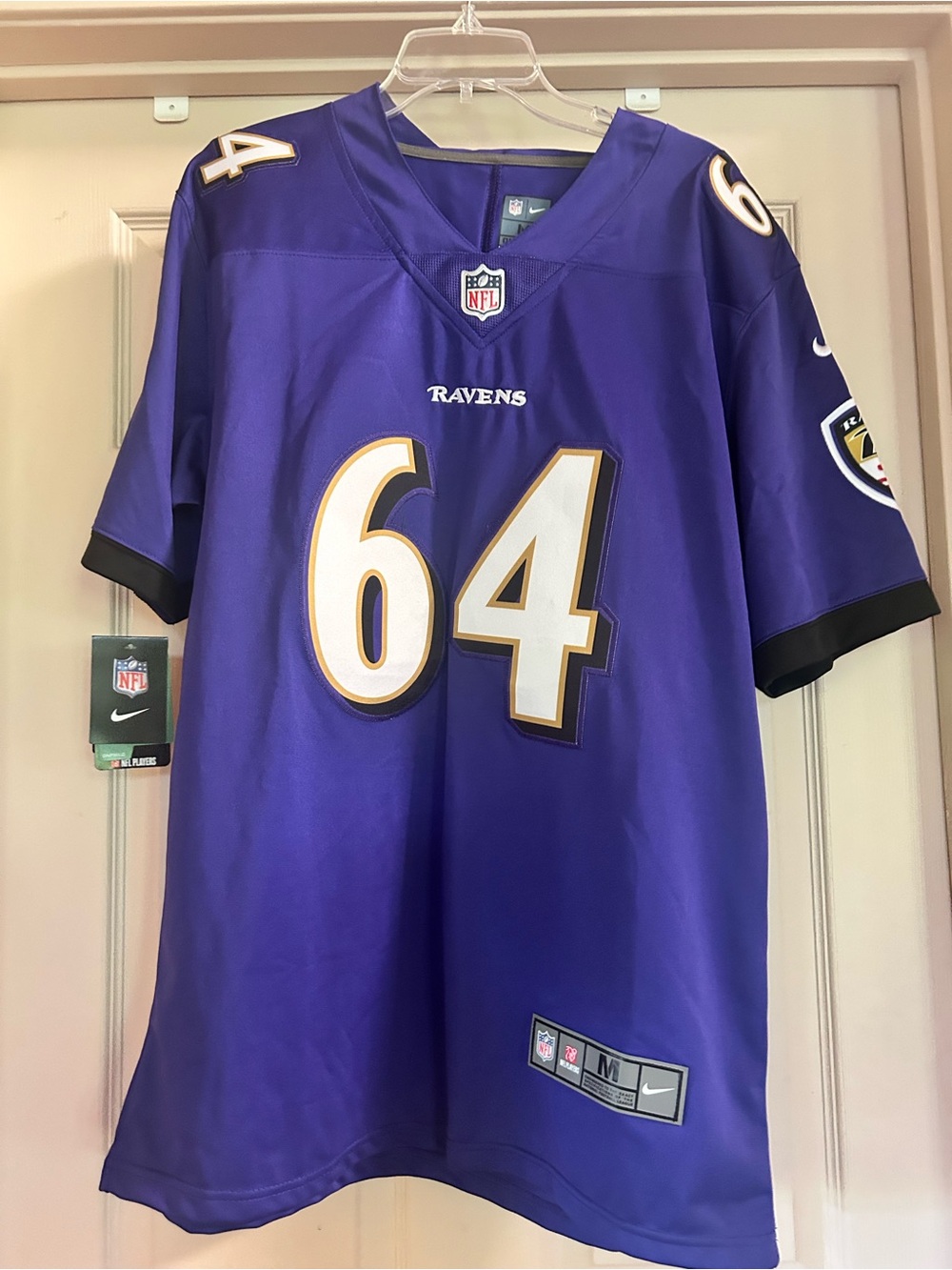 NWT Nike NFL Purple Football Jersey Men’s Medium Baltimore Ravens #64 Linderbaum